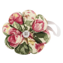 Coussin à épingles pour poignet 9x9 cm/3,54x3,54 po Rose Garden
