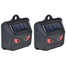 2 pezzi Repellente solare per animali 8,5x8,3 cm nero 400 mAh