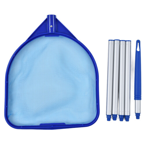 Red de skimmer para piscina de plástico 27x27 cm, poste de 120 cm 1