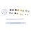 Kit di rivetti 240 pezzi 6mm/8mm oro/bronzo/argento/grigio 8