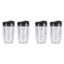 4 pezzi da 18 once di ricambio per frullatore Ninja con coperchio per Ninja Auto IQ BL480 BL642 BL450