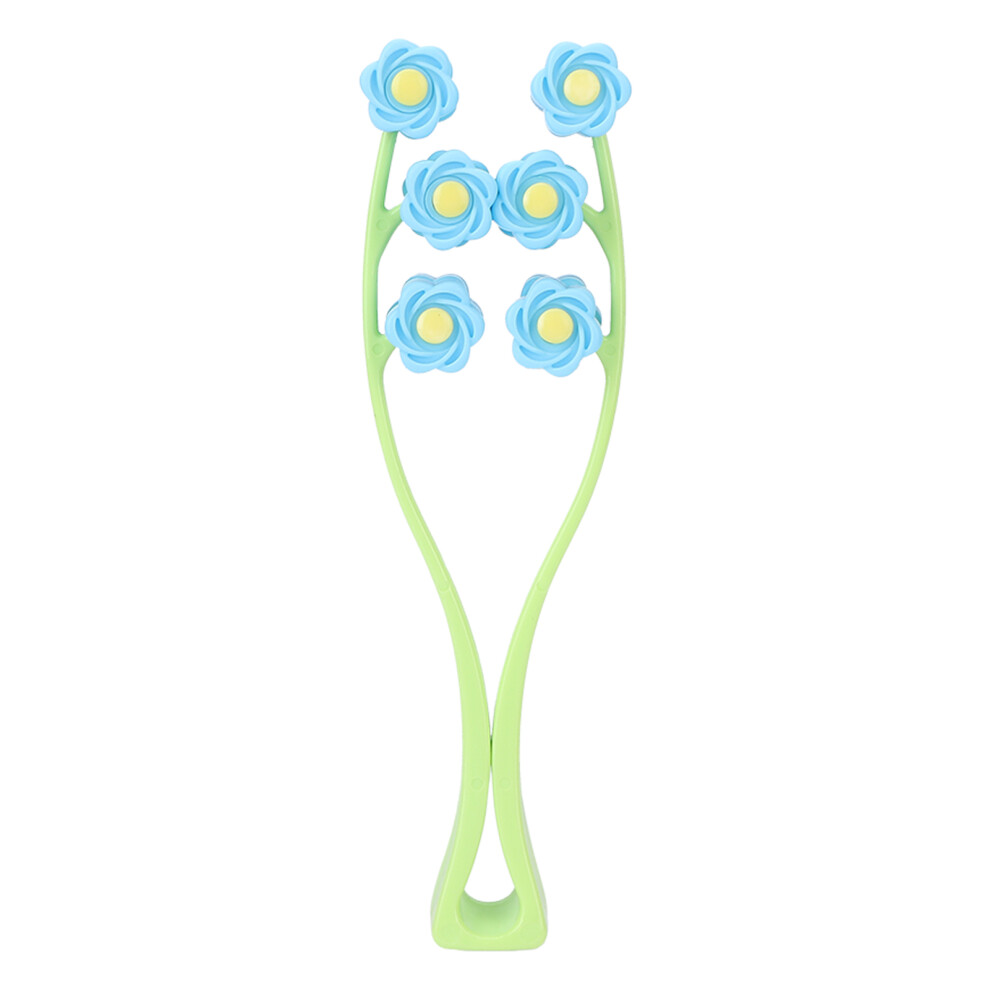 Face Roller Multiple Rollers Concave Convex Particles Comfortable Handle Multiple Rollers V Shaped Face MassagerBlue