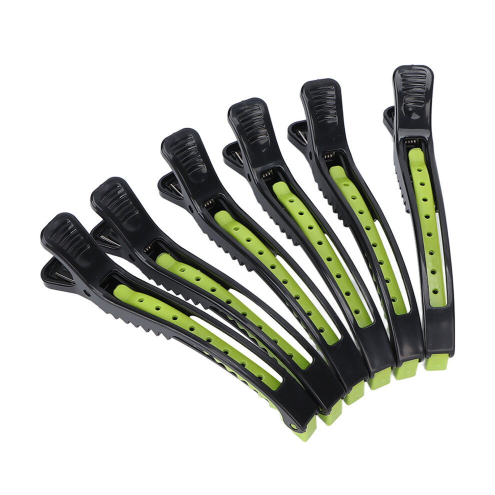 Unisex Green 6Pcs Professional Hair Clip Portable Home Salon Sectioning Hair Clip Set Styling Tool For Haircut(Black )