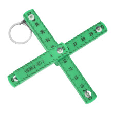 2 pièces en ABS Règle pliante de 0,5 m verte avec anneau porte-clés