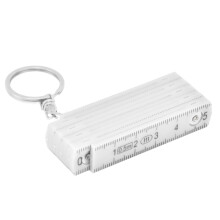2 pezzi righelli pieghevoli in ABS da 0,5 m bianchi con anello porta chiavi