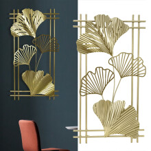 Marco de hierro para pared con hoja de oro 45x25 cm dorado