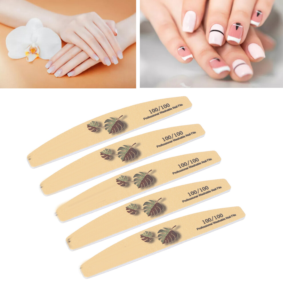 Yellow 10Pcs Nail File Professional Washable Reusable Double Sided Nail Buffer File Manicure Tool (Yellow)