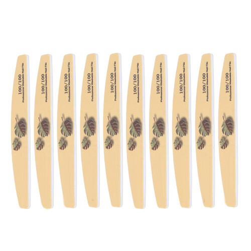 Lima para uñas de doble cara 100/100 Estándar Amarillo 10 piezas 1