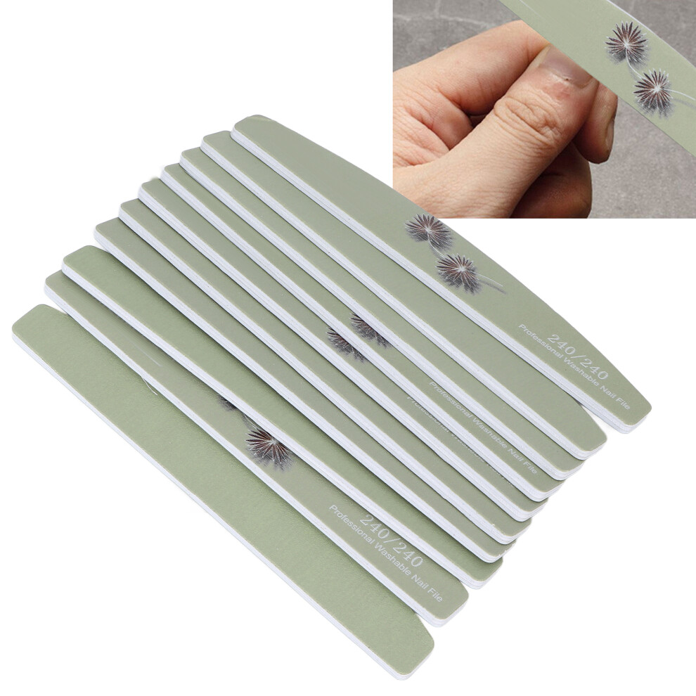 10pcs Nail File Professional Portable Washable Reusable Double Sided Nail Buffer File Manicure Tool