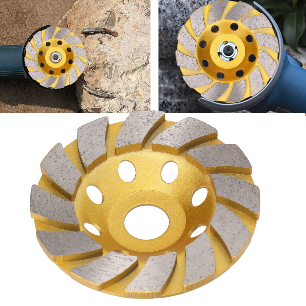 4In Concrete Grinding Wheel 12 Segment Heavy Duty Turbo Row Diamond Cup Polishing Disc 6901321776831
