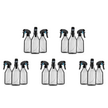 Plastsprayflaskor för rengöringslösningar, 10 oz återanvändbar tom behållare med hållbar svart avtryckare