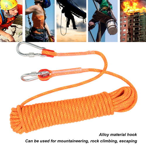 Corde d'escalade statique 8 mm 20 m orange polyester 2