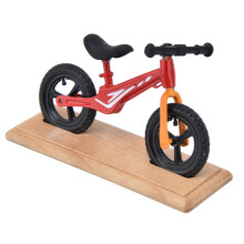 Modello di mountain bike in miniatura per casa delle bambole, rosso, metallo e legno.