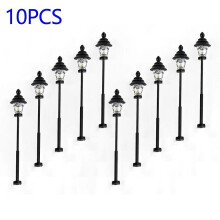 10 Stück LED-Parklaternen, 45 mm, Maßstab N 1:160, Modelleisenbahn, Bonsai-Dekor, Gebäudelayout, Gartenbedarf