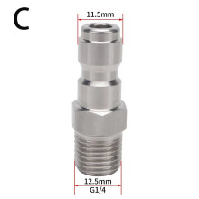 Snabbkopplingsadapter Högtryckstvätt 1/4" hane Slangkoppling Trädgårdsbevattningsadapter Hane