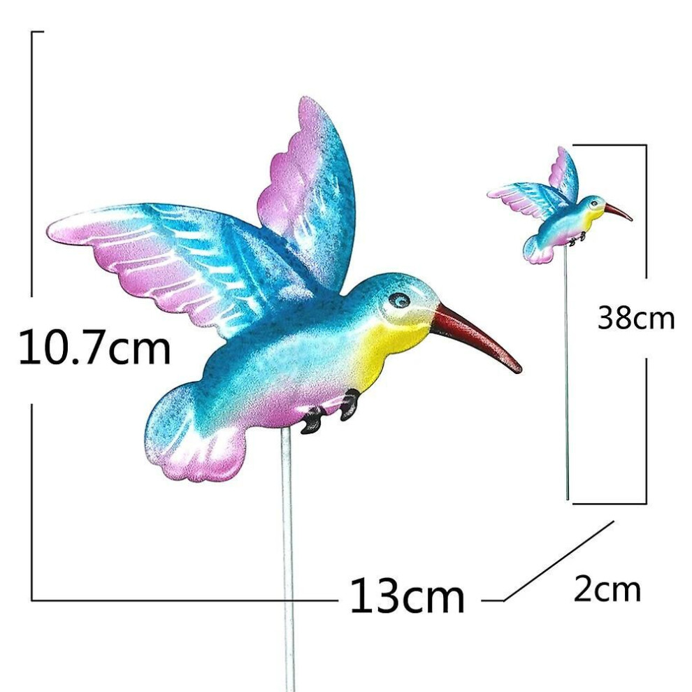 Bain D'Oiseau En Verre Peint à La Main Colibri - Magnifique Décoration De Jardin Colorée, Résistante Aux Intempéries