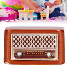 Radio miniature rétro pour maison de poupées 1:12 modèle mignon pour la décoration de la salle de jeux des enfants
