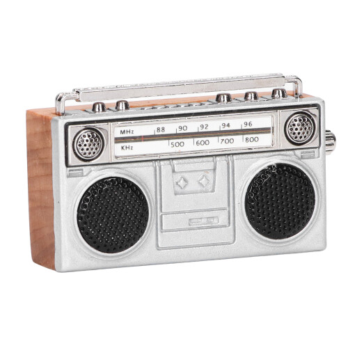 Radio de maison de poupée à l'échelle 1:12 - Rétro Mini Bois+Alliage 1
