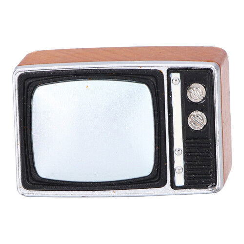 TV de madera retro para casa de muñecas a escala 1:12 1