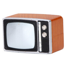 TV de madera retro para casa de muñecas a escala 1:12