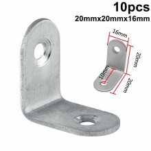10 st L-formade rostfria hörnkonsoler för möbler, dörrar, skåp, hörnkonsoler ~ 3584