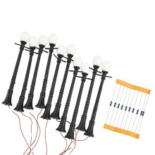 10 st. modell antik järnvägslampa trädgårdslampa skala 1/48 LED-lampor modell lykta lampa LED-lampstång