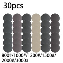 30 st 125 mm våt- och torrslipskivor 5 tums sandpapper med kardborre och ögla, 800-3000 korn för bil,