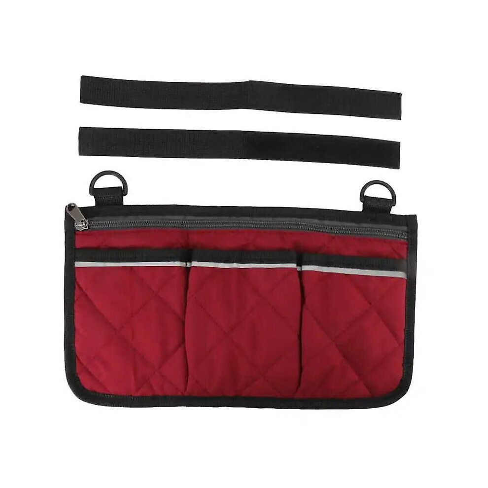 Sacoche pour fauteuil roulant, imperméable, en polyester, design multi-poches, poche latérale pour fauteuil