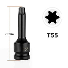 1 st 1/2 tums sexkants-Torx-skruvmejselbits slaghylsnyckeladapter för slagnyckel