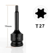 1 st 1/2 tums sexkants-Torx-skruvmejselbits slaghylsnyckeladapter för slagnyckel