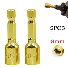 2 st 8 mm magnetiska muttrar skruvmejselhylsa handborr 1/4 tums sexkantsskaft slagborr adapter hylsa