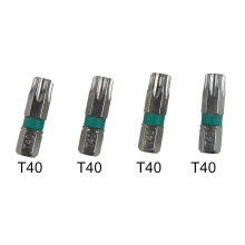 4 st Torx-skruvmejselbits 1/4'' sexkantsskruvar med fyrkantigt huvud legerat stål säkerhetsmejsel Torx-skruvmejsel