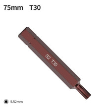 1 st 30/75 mm Torx-skruvmejselbits elektrisk skiftnyckel magnetisk sexkantsskruvmejsel T20/T25/T30/T40/T45/T50/T55~9909