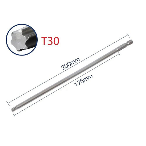 1/6 τεμάχιο μαγνητικό κατσαβίδι Torx 200 χιλ. με κεφαλή κατσ