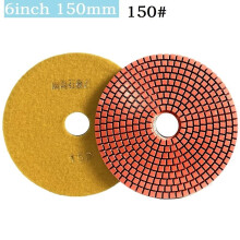 1 st 6 tums 150 mm diamantpoleringsplatta våt/torr flexibla slipplattor för granit, betong, marmorpolering