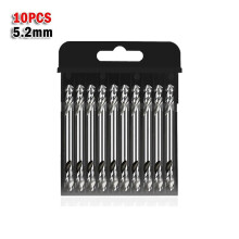 10 st 3,2 mm 4,2 mm 5,2 mm HSS dubbeländade spiraltorsionsborr för trä-/metallbearbetning