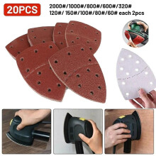 20 st. slippapper med kardborreband för Bosch PSM Details Palm Coffee Sander 60-2000 slipning