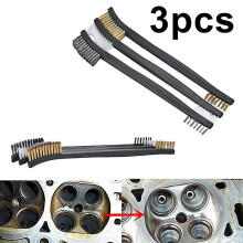 Set di 3 mini spazzole metalliche in acciaio inossidabile, ottone, nylon, per smerigliatrice, macchina