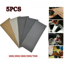 5 st. sandpapper, vattenbaserat mjukt sandpapper, 2000 2500 3000 5000 7000 grit sandpapper, vått och