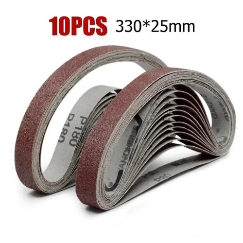 10 bandas de lijado de 25 x 330 mm para amoladora angular, pulido, grano 40-1000.