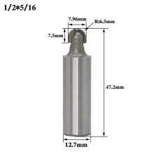 1/2" 1/4" Schaft 2 Nuten Rundboden-Fräser für manuelle Trimmmaschinen CNC-Fräsmaschinen Holzbearbeitung