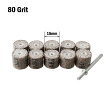 10 st mini-slipverktyg 15 mm lamellskiva med 3 mm skaft slipskivahuvud skaft roterande verktyg sandpapper