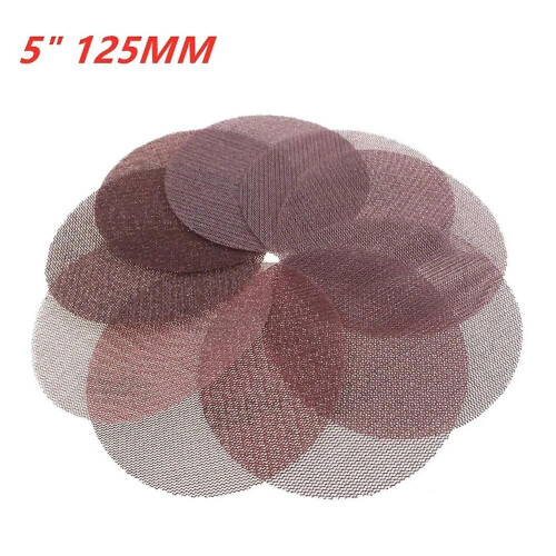 10 Sheets 5 Inch Mesh Hook Loop Sanding Discs Dust Free Sandpaper 80 to 600 Grit Anti-Blocking Sharp