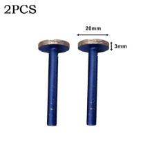2 Stück 6 mm Schaft Diamant Gesinterte Schleifstifte Carving Grind Head Räder T-Form Zylindrische Räder