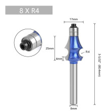 1 st 8 mm skaft stål träfräs YG6X hårdmetallspets pinnfräs träfräs med lager träbearbetning