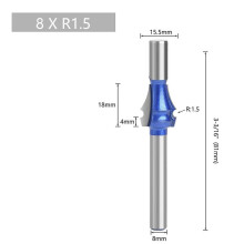 1 st 8 mm skaft stål träfräs YG6X hårdmetallspets pinnfräs träfräs med lager träbearbetning