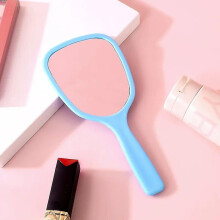 Handheld makeup mirror girls makeup vanity mirror portable carrying handle diy small mirror~19381