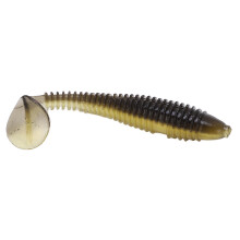 Esche morbide in silicone per pesca oceanica, 15 pezzi, code a forma di T, design a spirale, doppia colorazione.