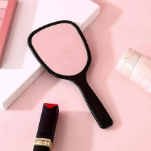 Handheld makeup mirror girls makeup vanity mirror portable carrying handle diy small mirror~19327