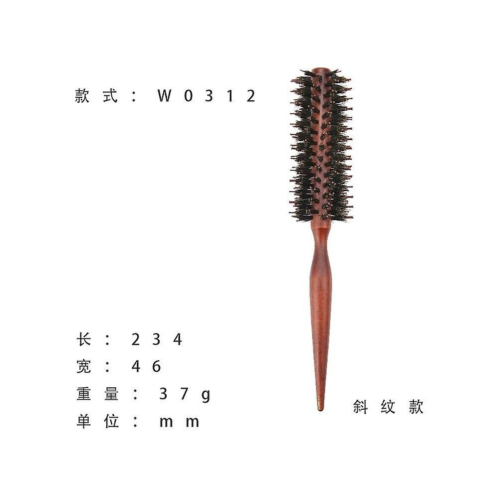 Peigne à cheveux bouclés en bois, poils résistants aux hautes températures, peigne à double denture